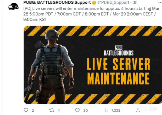 绝地求生PUBG3月29日维护公告内容-猫咪网络